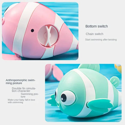 Wind-Up Swimming Clown Fish Bath Toy for Babies