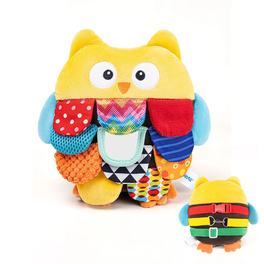 Hedgehog & Owl Sensory Plush Teething Toy for Newborns