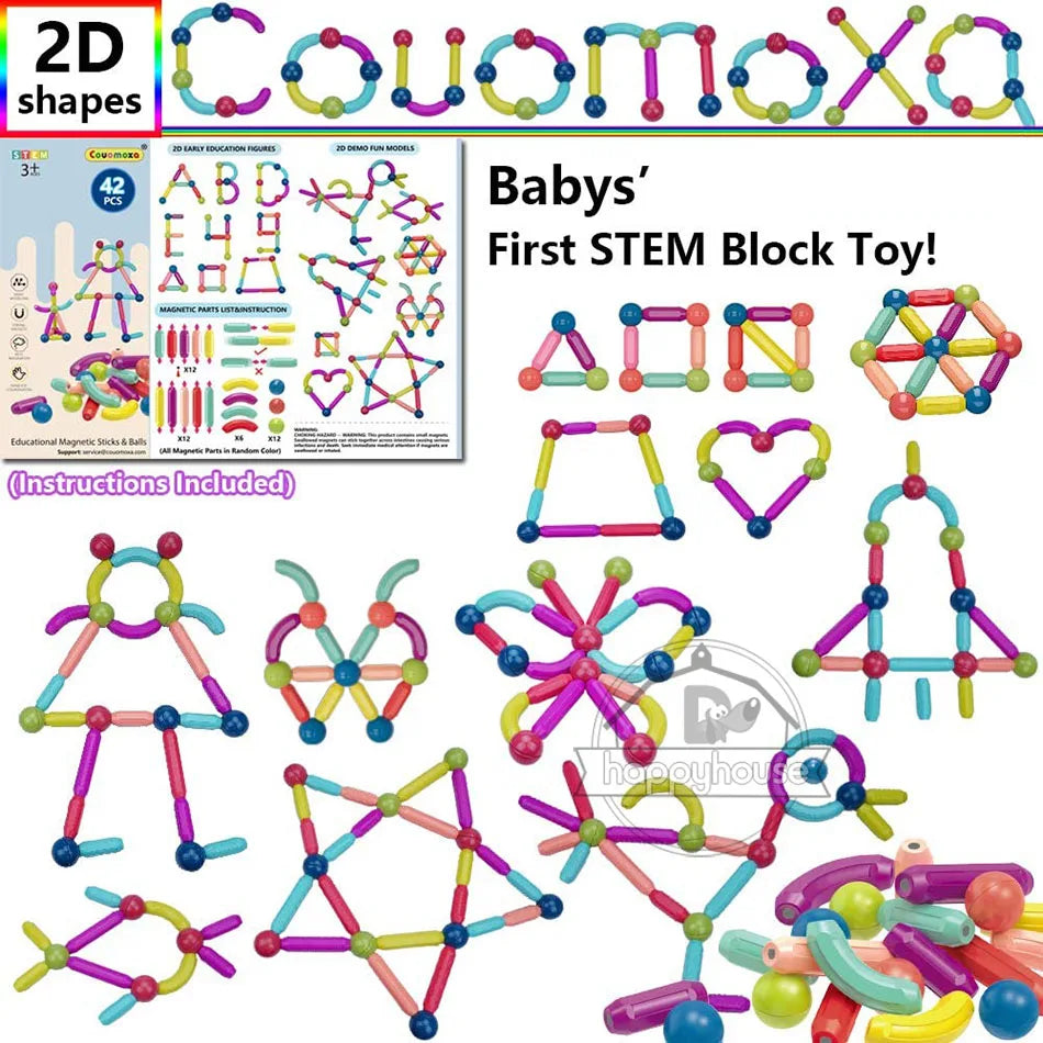 Magnetic Stick & Rod Building Blocks Set