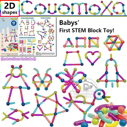 Magnetic Stick & Rod Building Blocks Set