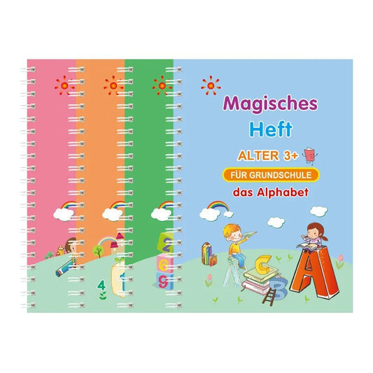 Magic Reusable Handwriting Tracing Workbooks (4 Pcs)