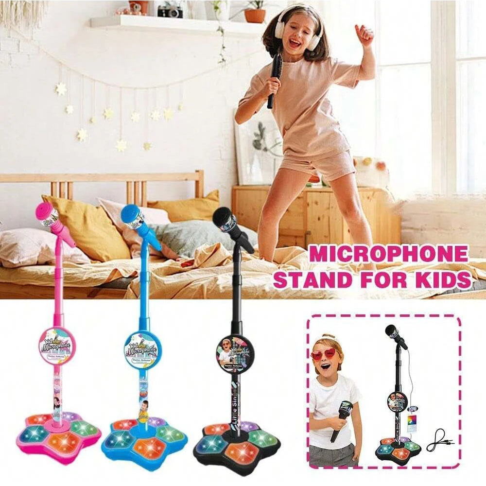 Kids Karaoke Microphone Stand Toy Set